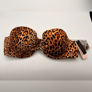 Victorias Secret Swim NWT Bikini Top Tan Cheetah Leopard 36B Halter Removable